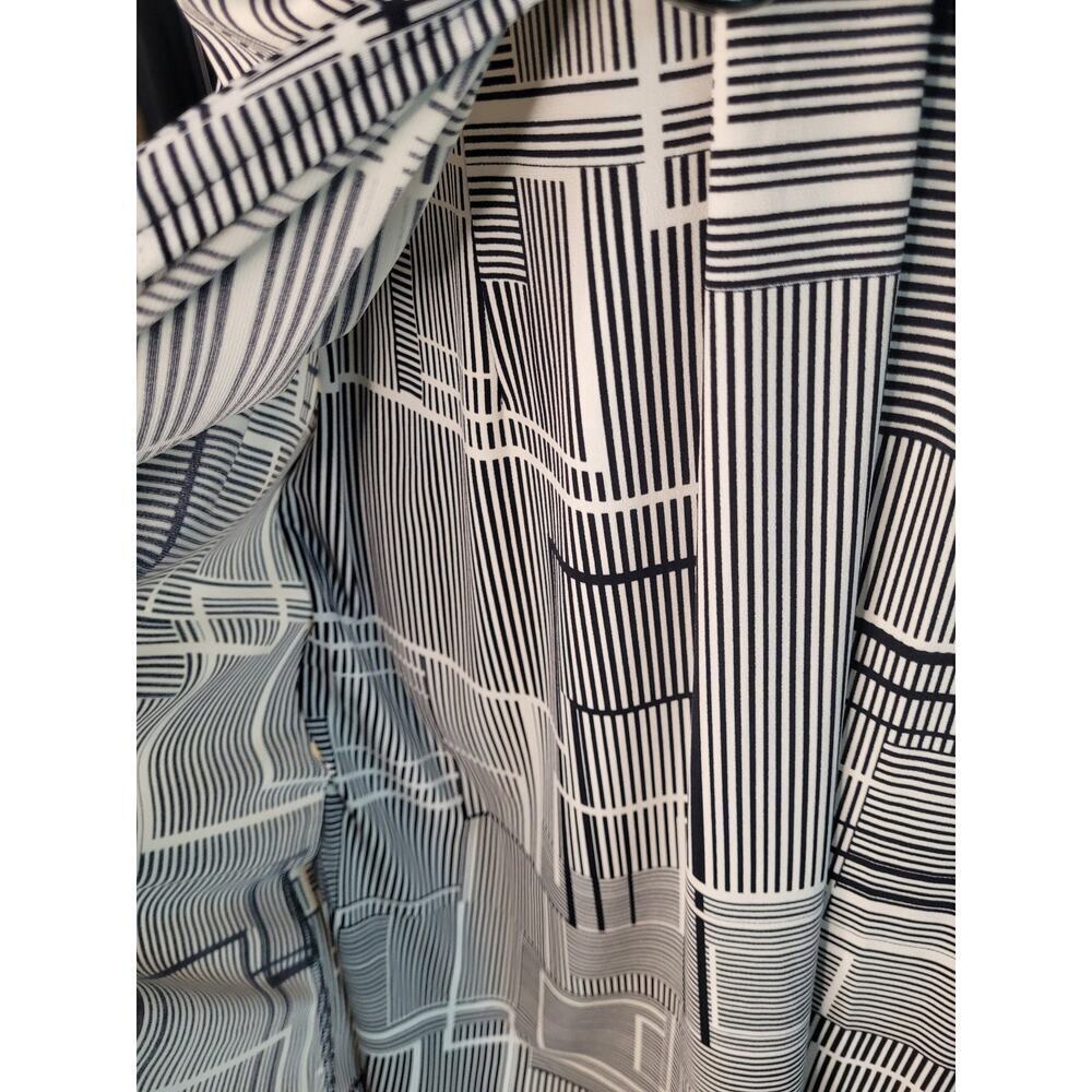 Donna Morgan Wrap Dress Blk/Wht Geometric V-neck Sz 4 - Picture 5 of 5